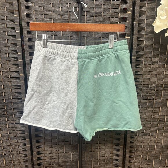 Mayfair the Label say less mean more Nordstrom Colorblock Sweatshorts Size M/L - Picture 1 of 5